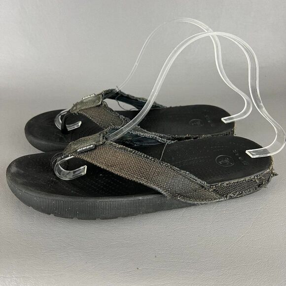 Crocs Sandals Womens 9 Thong Slip On Flip Flops Green Fabric Men - Picture 1 of 10